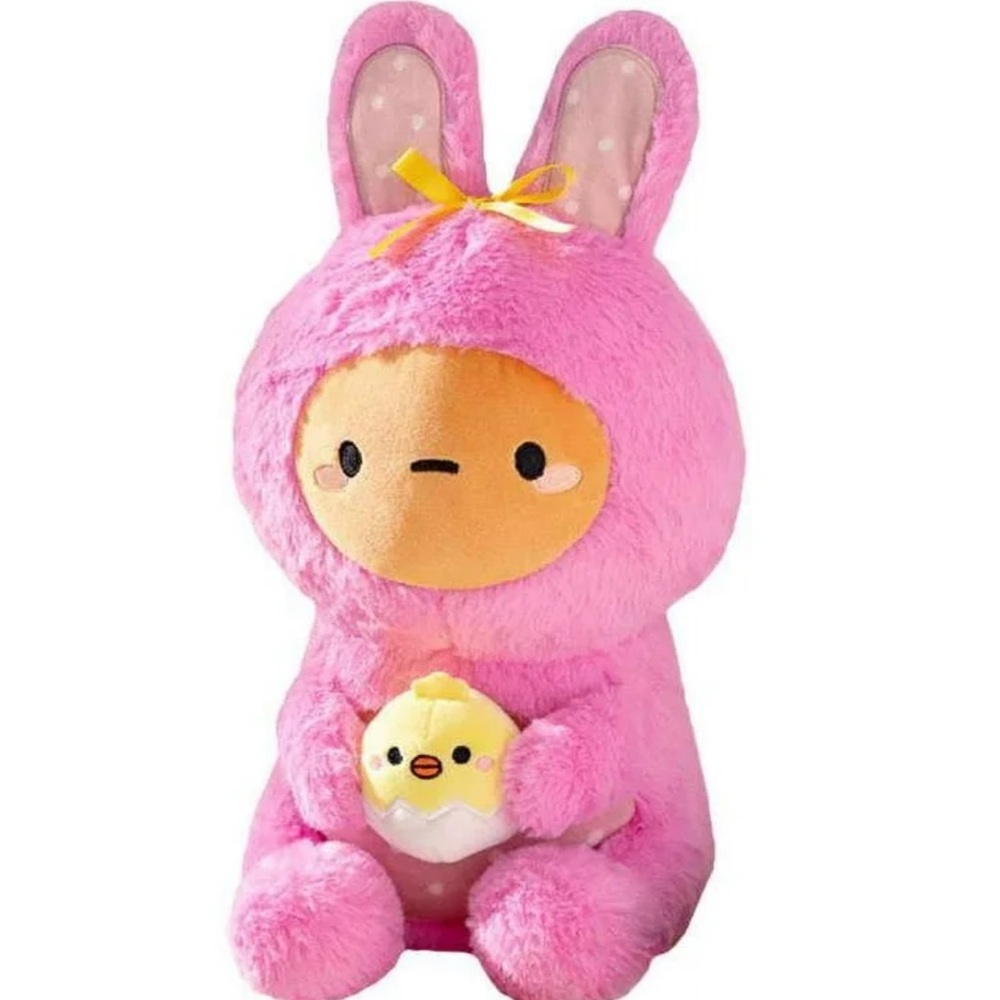Smoke Tato Potato Fluffy Plush Pink Easter Bunny Stuffed Animal